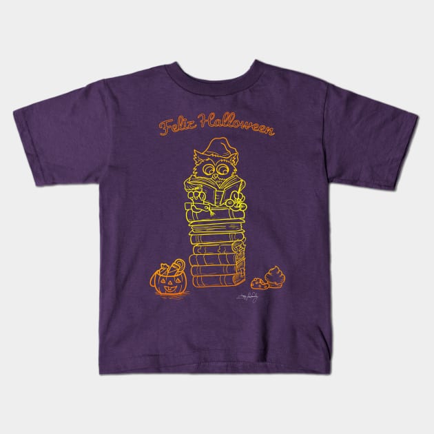 Feliz Halloween búho Kids T-Shirt by Happy Lines Family